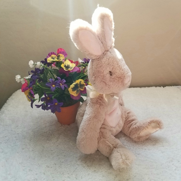 DOUGLAS BABY Bunny Plumpies Cuddle Toy Pink Satin Paws NWT - Picture 2 of 12